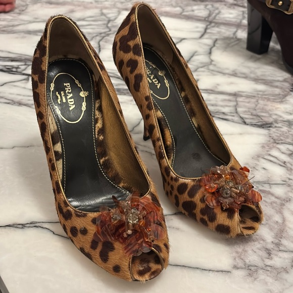 Prada Leopard Print Heels - Picture 1 of 2